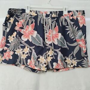 American Eagle Tropical Floral Hawaiian Swim Trunks Shorts Mens XXL 2XL NWT F